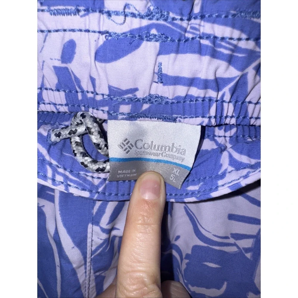 Columbia PFG Shorts Mens XL Purple Tropical Floral Omni-Shade UPF 50 Fishing NWT